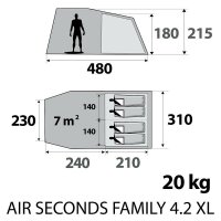 Aufblasbares Zelt Air Seconds Family 4.2 XL, 4 Personen,...