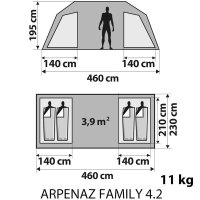 Zelt Arpenaz Family 4.2 ? 4 Personen, 2 Kabinen QUECHUA